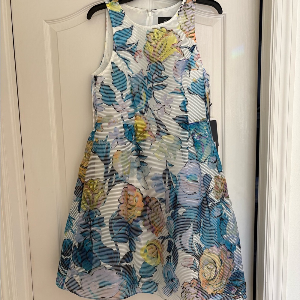 Adrianna Papell Blue and Green Halter Sundress for Wedding